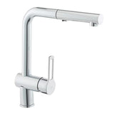 Kromirana miješalica za sudoper Paffoni Vallone s izvlačivim tušem i s otvorenom polugom