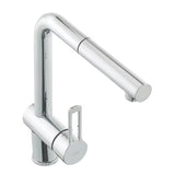 Kromirana miješalica za sudoper Paffoni Vallone s izvlačivim tušem i s otvorenom polugom