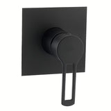 Podžbukna miješalica za tuš Paffoni Vallone u mat crnoj boji s ručicom i četvrtastom rozetom