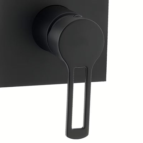 Podžbukna miješalica za tuš Paffoni Vallone u mat crnoj boji s ručicom i četvrtastom rozetom