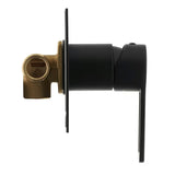 Podžbukna miješalica za tuš Paffoni Vallone u mat crnoj boji s ručicom i četvrtastom rozetom