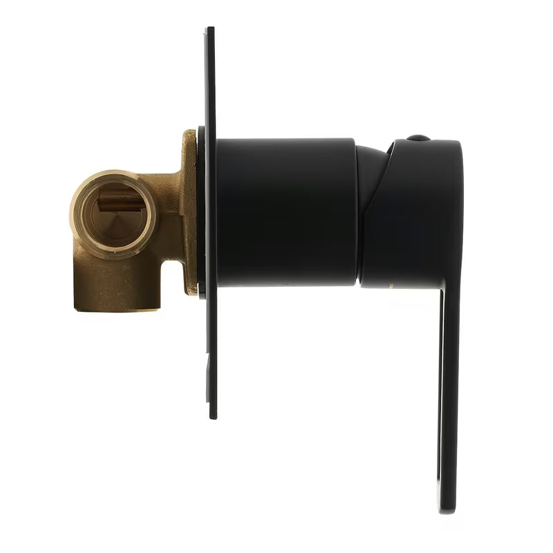 Podžbukna miješalica za tuš Paffoni Vallone u mat crnoj boji s ručicom i četvrtastom rozetom