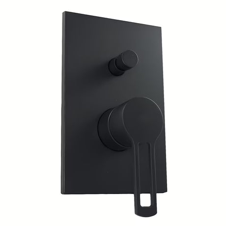 Podžbukna tuš i miješalica za kadu Paffoni Vallone u crnoj mat izvedbi s ručicom.