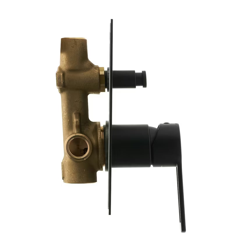 Podžbukna tuš i miješalica za kadu Paffoni Vallone u crnoj mat izvedbi s ručicom.