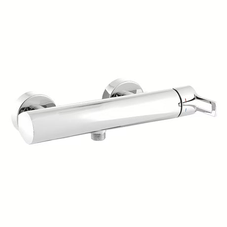 Kromirana jednoručna baterija zidna miješalica za tuš Paffoni Vallone s mjedenim tijelom i otvorenom ručicom