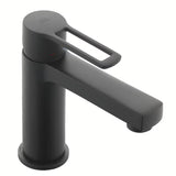 Crna mat miješalica za umivaonik jednoručna baterija Paffoni Vallone bez odvoda s otvorenom ručicom