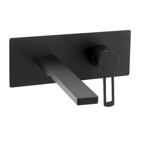 Podžbukna miješalica za umivaonik Paffoni Vallone u mat crnoj izvedbi s mat površinom.