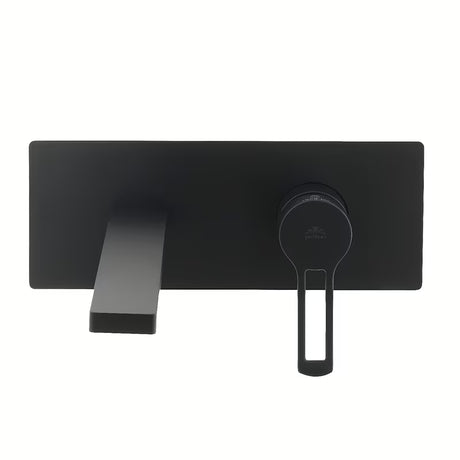 Podžbukna miješalica za umivaonik Paffoni Vallone u mat crnoj izvedbi s mat površinom.