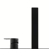 Podžbukna miješalica za umivaonik Paffoni Vallone u mat crnoj izvedbi s mat površinom.