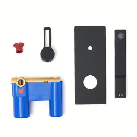 Podžbukna miješalica za umivaonik Paffoni Vallone u mat crnoj izvedbi s mat površinom.