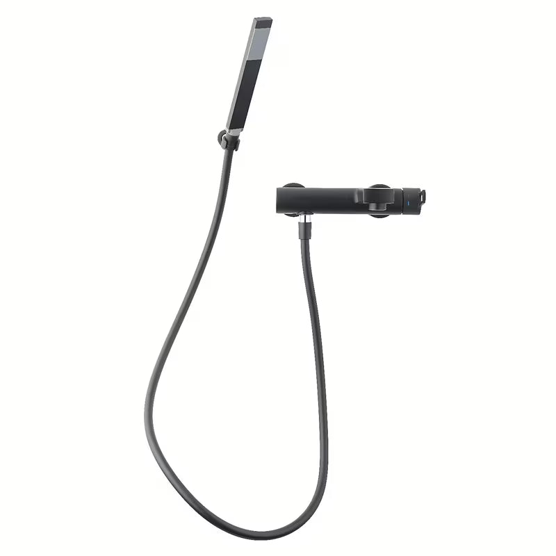 Jednoručna Baterija zidna miješalica za kadu Paffoni Vallone s tuš setom u crnoj mat izvedbi