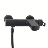 Jednoručna Baterija zidna miješalica za kadu Paffoni Vallone s tuš setom u crnoj mat izvedbi