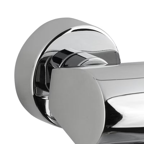 Kromirana jednoručna baterija zidna miješalica za kadu Paffoni Vallone s tuš setom kvadratnog dizajna