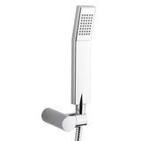 Kromirana jednoručna baterija zidna miješalica za kadu Paffoni Vallone s tuš setom kvadratnog dizajna