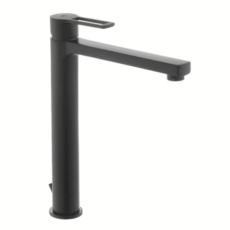 Visoka miješalica za Umivaonik Paffoni Vallone u mat crnoj izvedbi s otvorenom ručicom