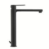 Visoka miješalica za Umivaonik Paffoni Vallone u mat crnoj izvedbi s otvorenom ručicom