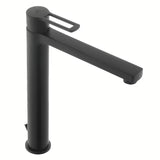 Visoka miješalica za Umivaonik Paffoni Vallone u mat crnoj izvedbi s otvorenom ručicom