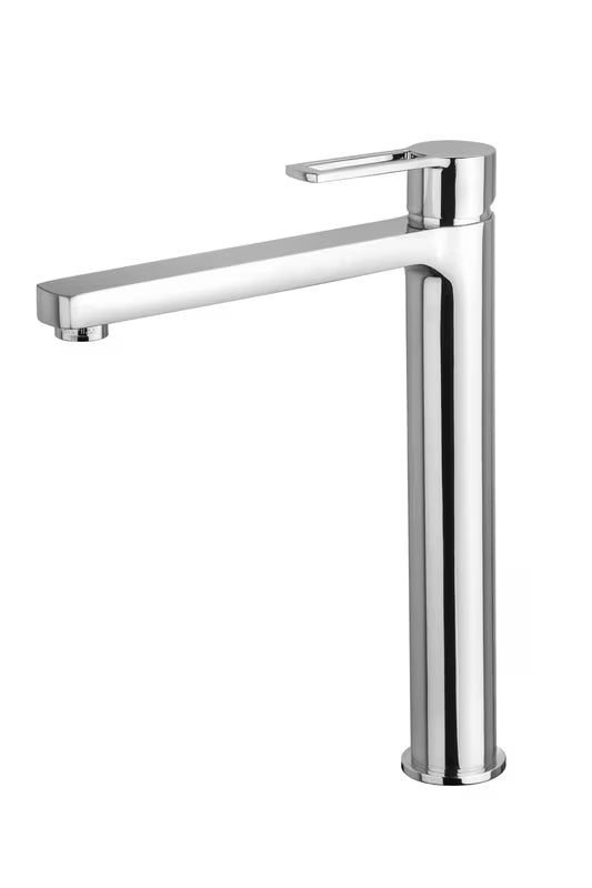 Paffoni Vallone visoka jednoručna baterija miješalica za umivaonik u sjajnom kromu bez odvoda, stojeća na ploču.