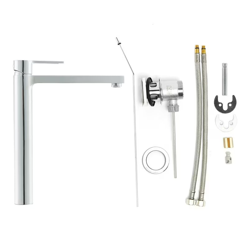 Paffoni Vallone visoka miješalica za umivaonik u krom izvedbi s otvorenom polugom i odvodnim setom