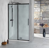 Klizne tuš vrata Polysan Altis Line 150 cm u sjajnoj crnoj boji s prozirnim staklom i ručkom