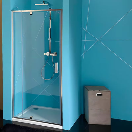 Tuš vrata Polysan Easy 76-90 cm u sjajnoj krom izvedbi s prozirnim sigurnosnim staklom