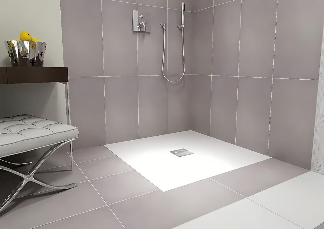Bijela pravokutna tuš kada Polysan Flexia 110x100 cm od lijevanog mramora.