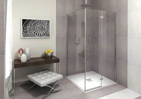 Bijela pravokutna tuš kada Polysan Flexia 110x100 cm od lijevanog mramora.