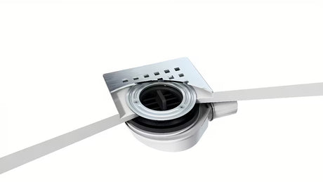 Polysan Flexia sifon za tuš kadu s crnim pokrovom od nehrđajućeg čelika pro odvodni otvor 90 mm