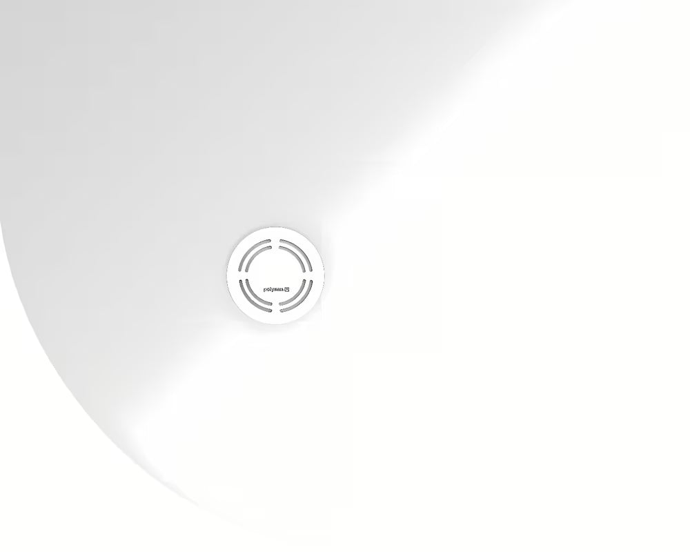 Bijela polukružna tuš kada Polysan Flexia od lijevanog mramora 80x80 cm