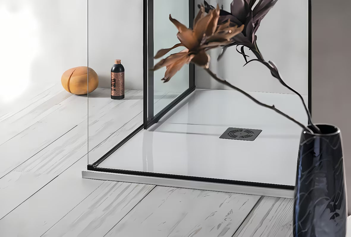 Bijela pravokutna tuš kada Polysan Flexia od lijevanog mramora 120x100 cm.