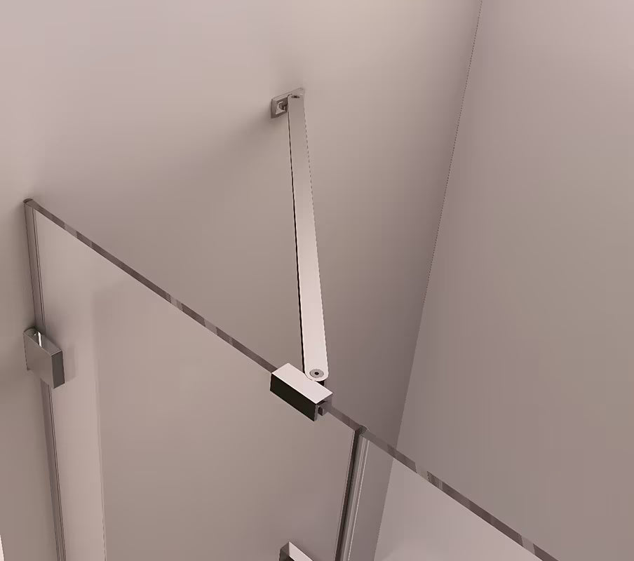 Bočna tuš stijena Polysan Fortis Edge u sjajnom kromu s prozirnim staklom i Antidrop obradom