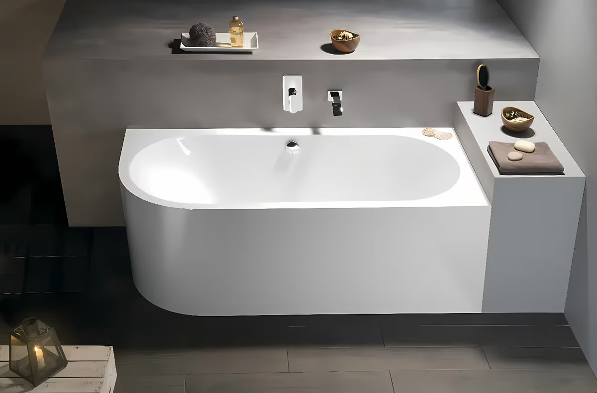 Samostojeći  akrilna kada Polysan Monolith desna 180x75 cm s monolitnom oblogom