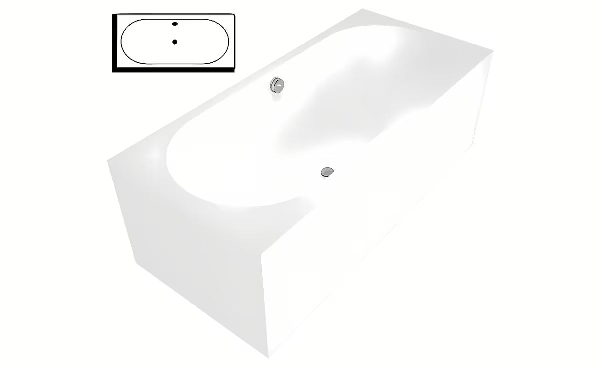 Samostojeći  akrilna kada Polysan Monolith desna za kutnu ugradnju u bijeloj boji, 170x75 cm.