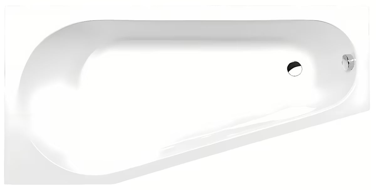 Polysan Projekta asimetrična lijeva akrilna kada 160x80 cm s glatkom neporoznom površinom