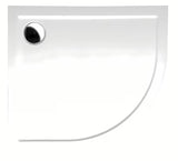 Bijela polukružna tuš kada Polysan Rena od lijevanog mramora 90x80 cm.