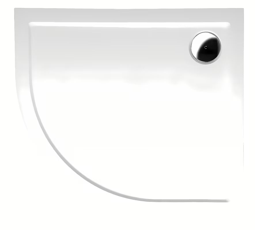 Polysan Rena polukružna tuš kada od lijevanog mramora u bijeloj boji 90x80 cm