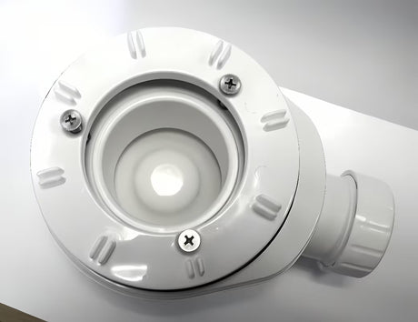 Bijeli niski sifon za tuš kadu Polysan s gornjim čišćenjem, pro otvor 90 mm i odvod DN40