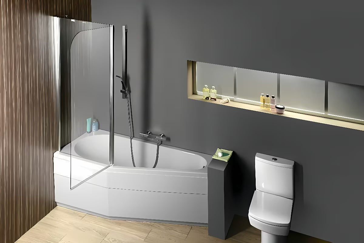 Asimetrična akrilna kada Polysan Tigra lijeva 150 x 75 cm