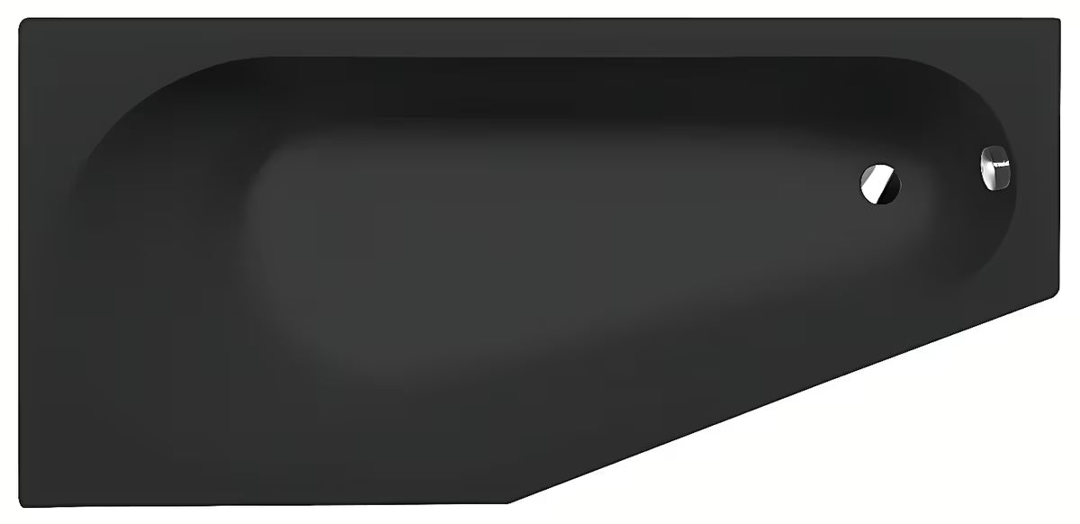 Polysan Tigra L asimetrična kada lijeva 170 x 80 cm u crnoj boji od akrila