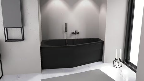 Prednja lijeva obloga za kadu Polysan Tigra u mat crnoj boji od akrila