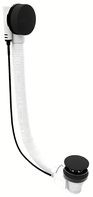 Crni odljevno preljevna garnitura za kadu Polysan s bovdenom 600 mm i čepom 72 mm