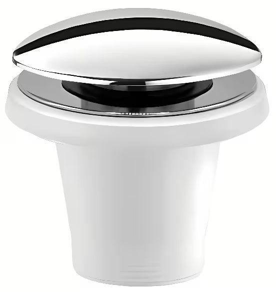 Kromirani odljevno preljevna garnitura za kadu ClickClack pro kade bez preljeva s promjerom čepa 52 mm