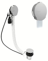 Kromirani odljevno preljevna garnitura za kadu Polysan s punjenjem, bovdenom 800 mm i podesivim perlatorom