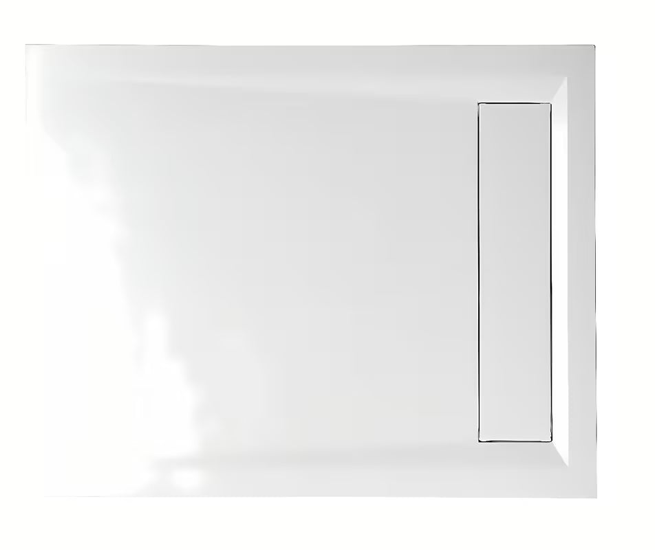 Bijela pravokutna tuš kada Polysan Varesa 100x80 cm od lijevanog mramora