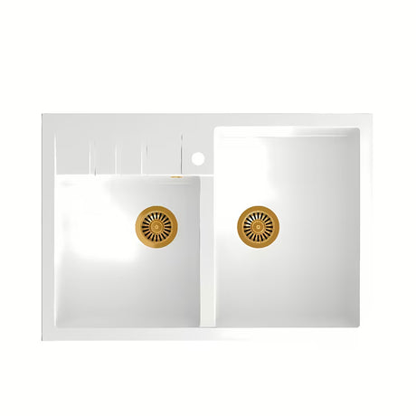 Quadron Bill granitni kuhinjski jednostruki sudoper bijeli pro montaža na radnu ploču 90x62 cm