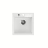 Bijeli granitni kuhinjski jednostruki sudoper Quadron Peter pro montaža na radnu ploču