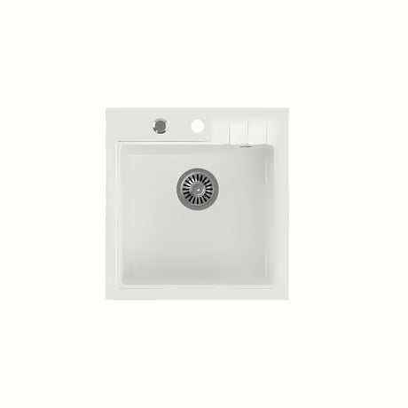 Bijeli granitni kuhinjski jednostruki sudoper Quadron Peter pro montaža na radnu ploču