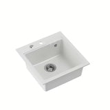 Bijeli granitni kuhinjski jednostruki sudoper Quadron Peter pro montaža na radnu ploču