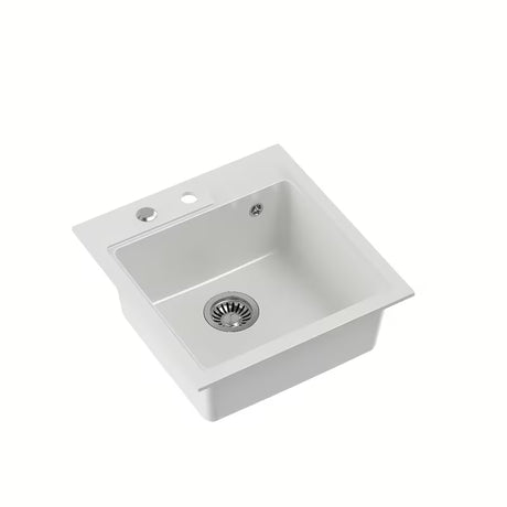 Bijeli granitni kuhinjski jednostruki sudoper Quadron Peter pro montaža na radnu ploču