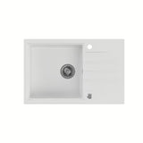 Bijeli granitni sudoper  Quadron Peter s ocjeđivačem pro montaža na radnu ploču